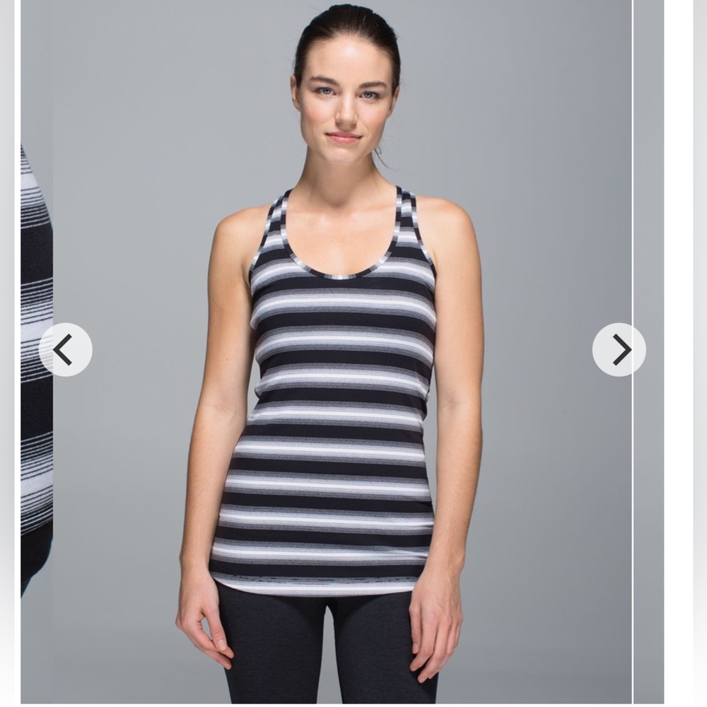 Lululemon Cool Racerback in Capilano Stripe Black White